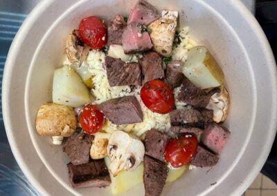 Steak Bowl on a white color bowl