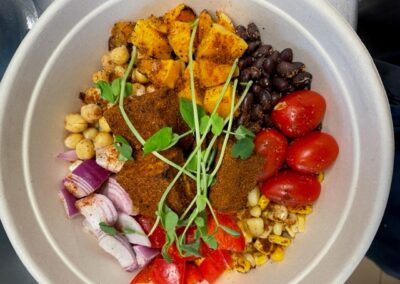 Aztec bowl with herbs and tomatoes